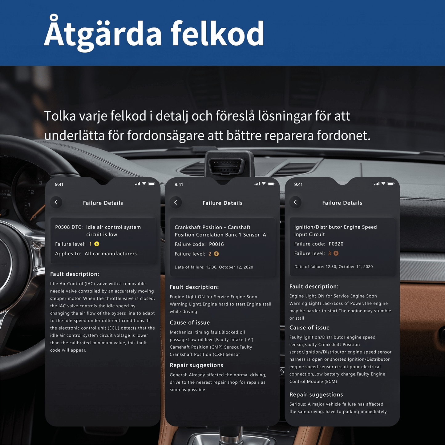 AutoScanix Pro™ - Bilens felkoder direkt i mobilen